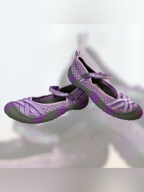 Jambu Fia Purple Criss-cross Mary Jane Outdoor Shoe Big Girl Size 3M